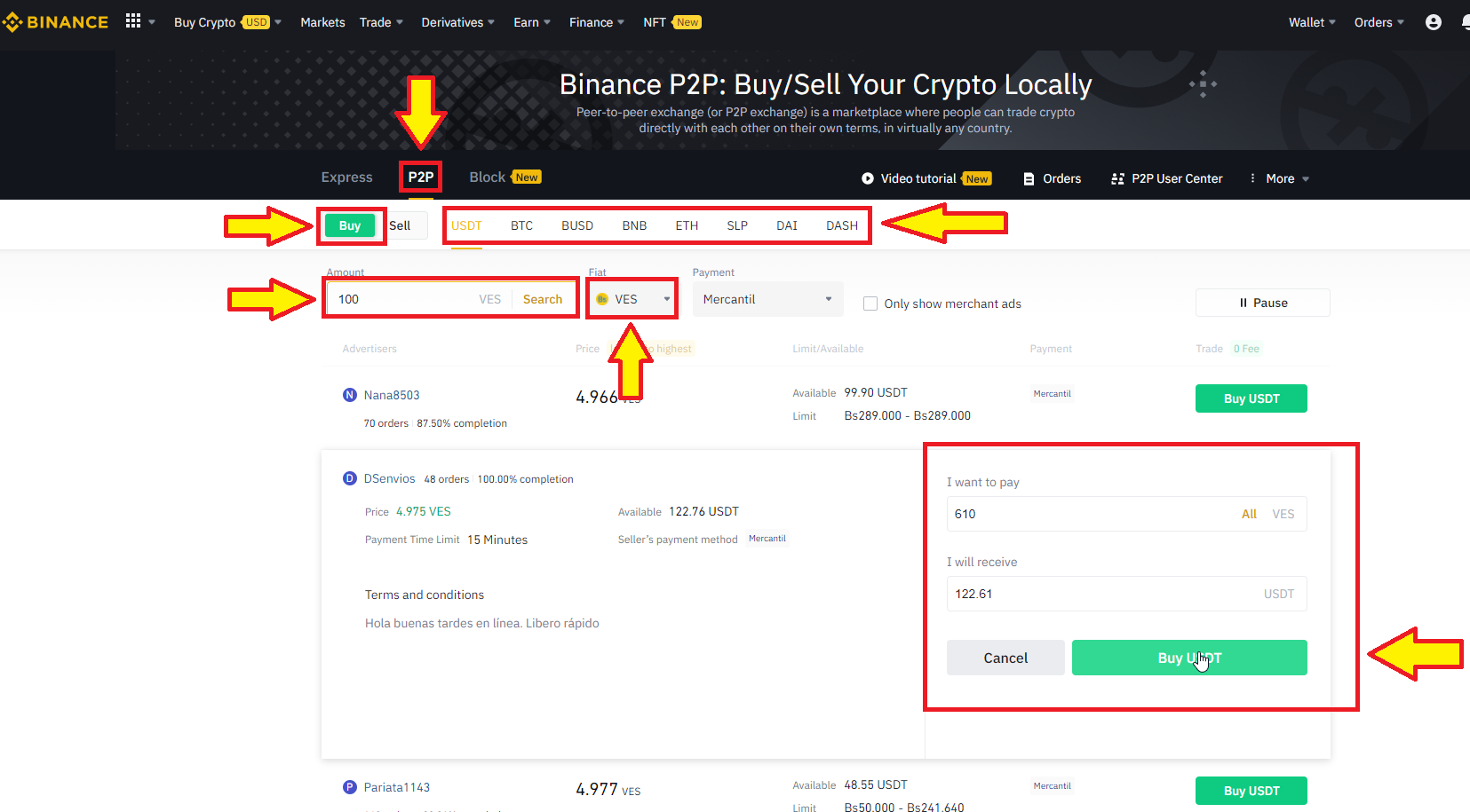 Buy KOK crypto in P2P with a verified account on Binance