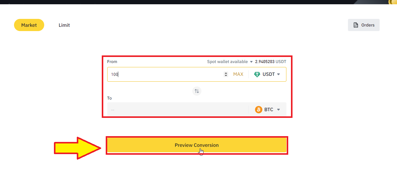 Save and Gain exchange preview with a verified account on Binance